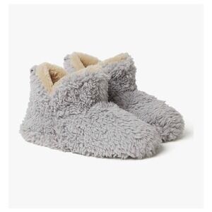 Dearfoams Women's Memory‎ Foam Gray Chelsea Bootie Slipper, Size S 5-6, NIB